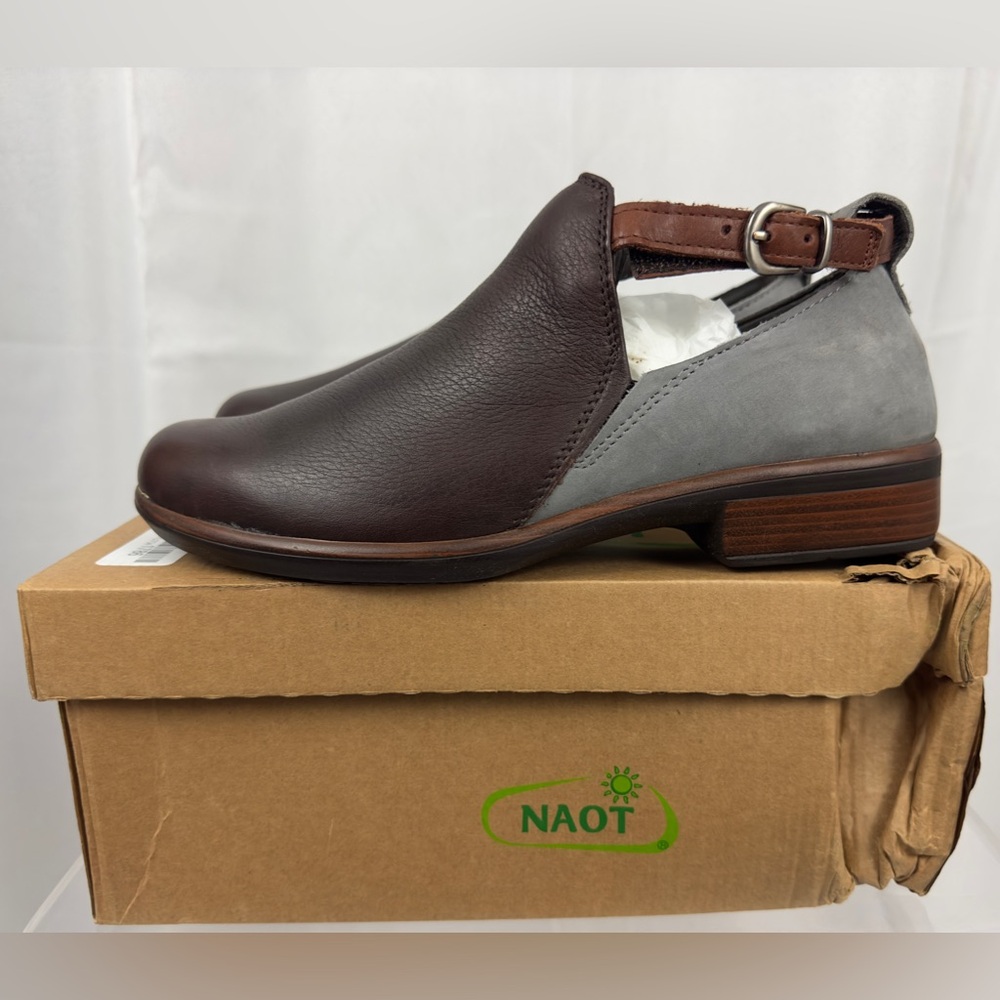 Naot Kamsin (Women's) Soft Brown/Grey Smoke/Chestnut Cutout Bootie US8 EU 39 NIB - Picture 7 of 14